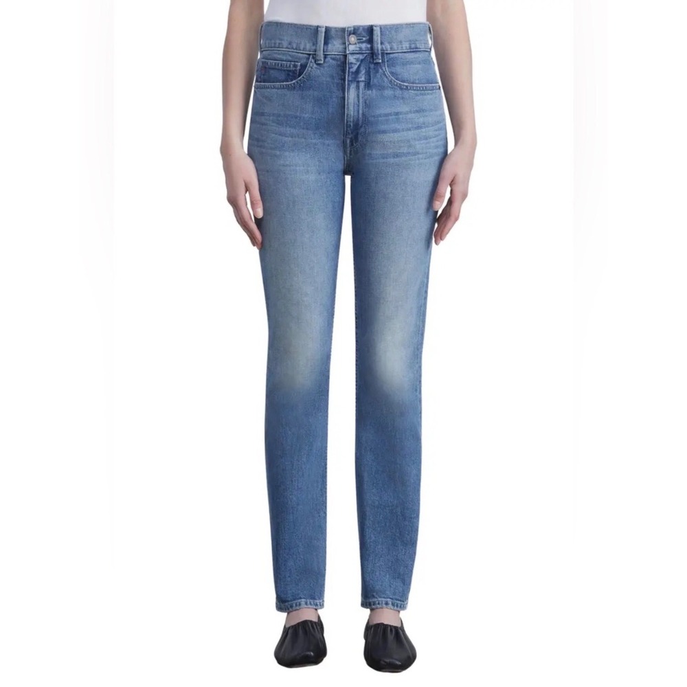 Lafayette 148 Reeve High Rise Straight Ankle Jeans Light Wash Size 31